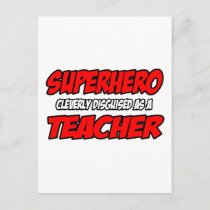 Superheld... Lehrer Postkarte