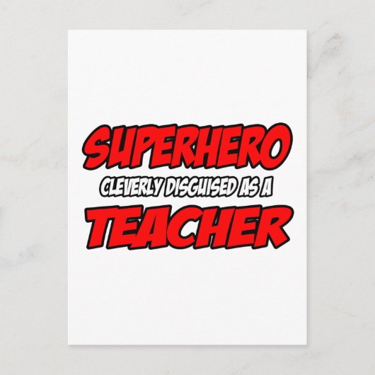Superheld... Lehrer Postkarte (Vorderseite)