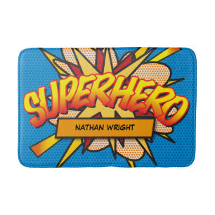 SUPERHELD Lustige Retro-Comic-Book-Pop-Art Badematte