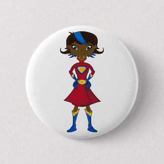 Superheld-Mädchen Button