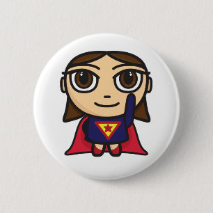 Superheld-Mädchen-Charakter Button