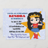 Superheld-Mädchen-Einladung Einladung (Vorne/Hinten)