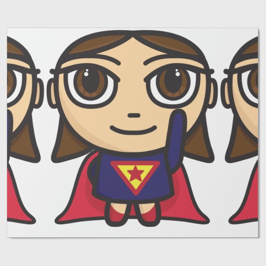 Superheld-Mädchen-Packpapier Geschenkpapier (Flach)