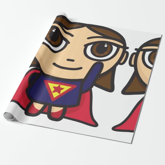 Superheld-Mädchen-Packpapier Geschenkpapier (Ungerollt)