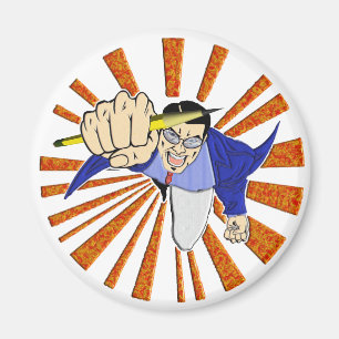 Superheld mit Bleistift Magnet