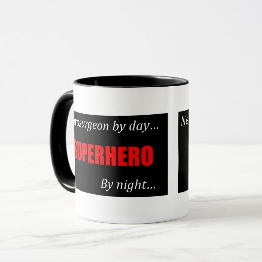 Superheld-Neurochirurg Tasse (Vorderseite Links)