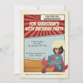 Superheld Old Comic Geburtstagsparty (blond) Einladung (Vorderseite)