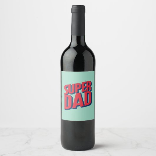 Superheld Papa Weinetikett (Vorderseite)