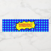 Superheld-Party-NOTFALLANTRIEB Wasserflaschenetikett (Einzelnes Label)