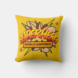 SUPERHELD Personalisiertes Lustiges Modernes Comic Kissen