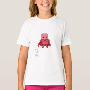 Superheld Pink-Radiergummi-Charakter Kinder T-Shirt