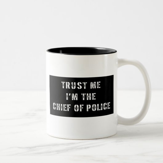 Superheld-Polizeichef Zweifarbige Tasse (Rechts)