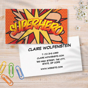 SUPERHELD Retro-Comic-Style Visitenkarte