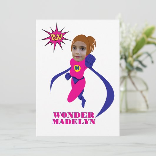 Superheld-Rosa-weibliche Vorlage für benutzerdefin (Stehend Vorderseite)