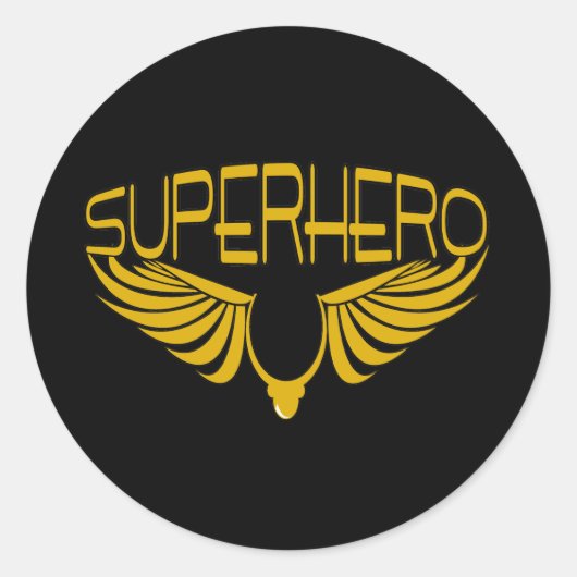 Superheld Runder Aufkleber (Vorderseite)