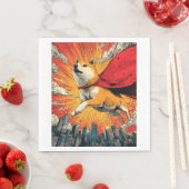 Superheld Shiba � Comic-Hund Serviette (Beispiel)