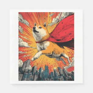 Superheld Shiba � Comic-Hund Serviette