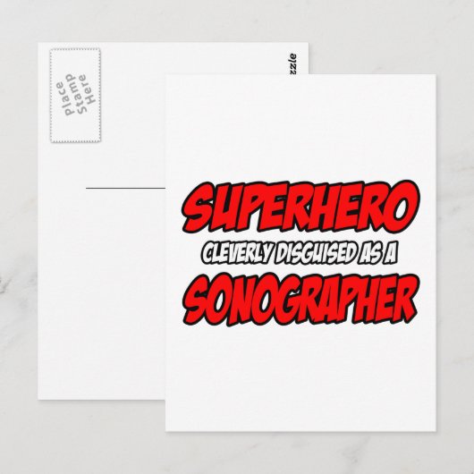 Superheld...Sonographin Postkarte (Vorne/Hinten)