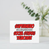 Superheld... Sozialwissenschaftler Postkarte (Stehend Vorderseite)