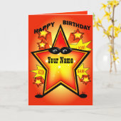 Superheld Star Happy Birthday Card Karte (Gelbe Blume)