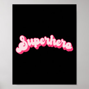 Superheld - Süß Rosa Vintage Retro Halloween Super Poster