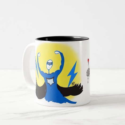 Superheld-Tasse Zweifarbige Tasse (Vorderseite Links)