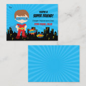 Superheld Valentine Cards - Boys Comic School Mitteilungskarte (Vorne/Hinten)