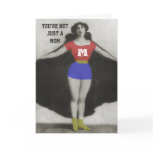 Superheld Vintage-Foto-Kunst Muttertagskarte