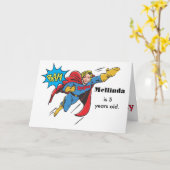 Superheld-Vorlage für benutzerdefinierte Fotos Karte (Gelbe Blume)