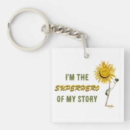 Superheld White Acrylic Schlüsselanhänger von Adie