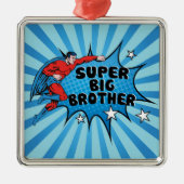 Superheld wird zum großen Bruder Silbernes Ornament (Vorne)