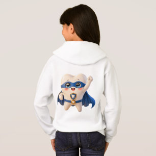 Superheld Zahn Kinder Kapuzenpullover Rückseite Dr Hoodie