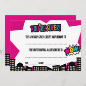 Superheld-Zertifikat, Diplom Einladung (Vorne/Hinten)