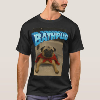 Superhelden-Bade-Mops Lustiges Bade-Meme Hunde-Lie T-Shirt
