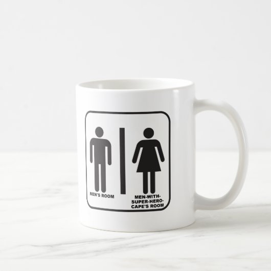 Superhelden Badezimmer Lustiger Becher Kaffeetasse (Rechts)