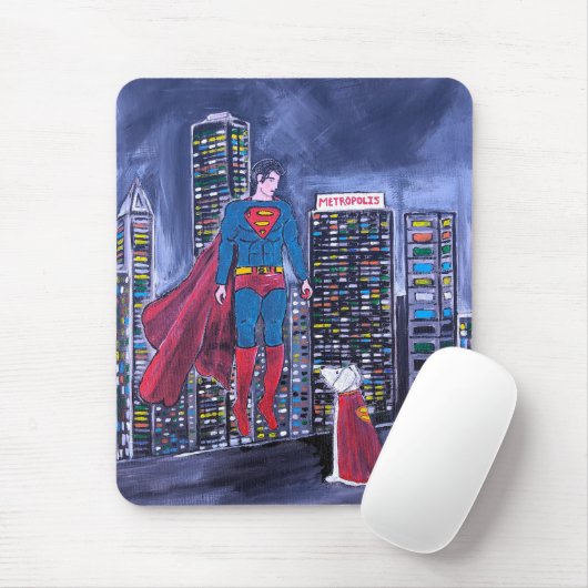 Superhelden Bester Freund Gemälde von Alfred Fox Mousepad (Mit Mouse)