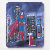 Superhelden Bester Freund Gemälde von Alfred Fox Mousepad (Vorne)