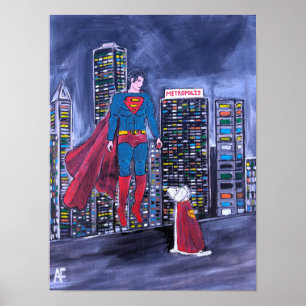 Superhelden-Bester-Freund-Gemälde von Alfred Fox Poster
