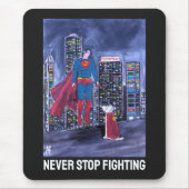 Superhelden Bester Freund Malerei von Alfred Fox Mousepad (Vorne)