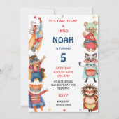 Superhelden Boys Geburtstagsparty Einladung (Vorderseite)