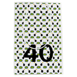 Superhelden Comic 40. Geburtstag Retro Farbenfroh Mittlere Geschenktüte