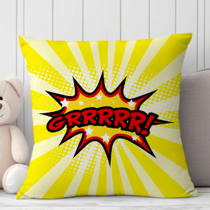 Superhelden-Comic- Grrr-Cartoon Kissen