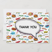 Superhelden Comic Muster Danke Karte (Vorderseite)