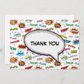 Superhelden Comic Muster Danke Karte (Vorne/Hinten)