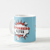 Superhelden-Comic-Sprechblase Junge Kaffeetasse (Vorderseite Links)