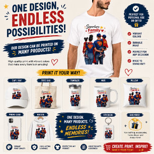 Superhelden-Familiendesign Familiengeschenk auf T-Shirt