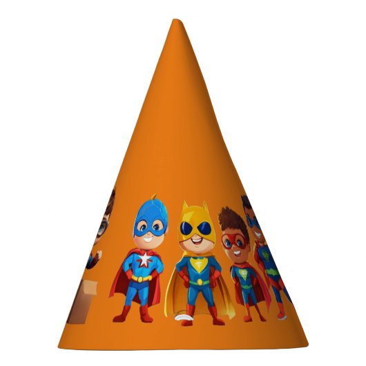 Superhelden-Geburtstag Partyhütchen (Rechts)