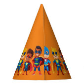 Superhelden-Geburtstag Partyhütchen (Rückseite)