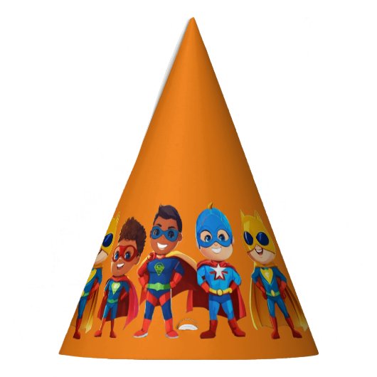 Superhelden-Geburtstag Partyhütchen (Links)