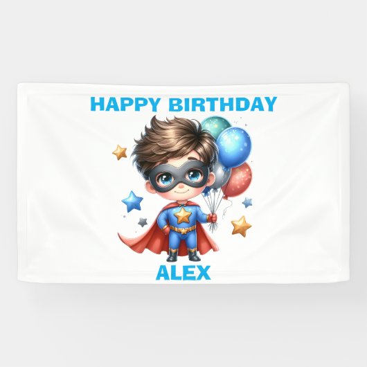 Superhelden-Geburtstagsbanner | Kinderparty-Dekora Banner (Horizontal)